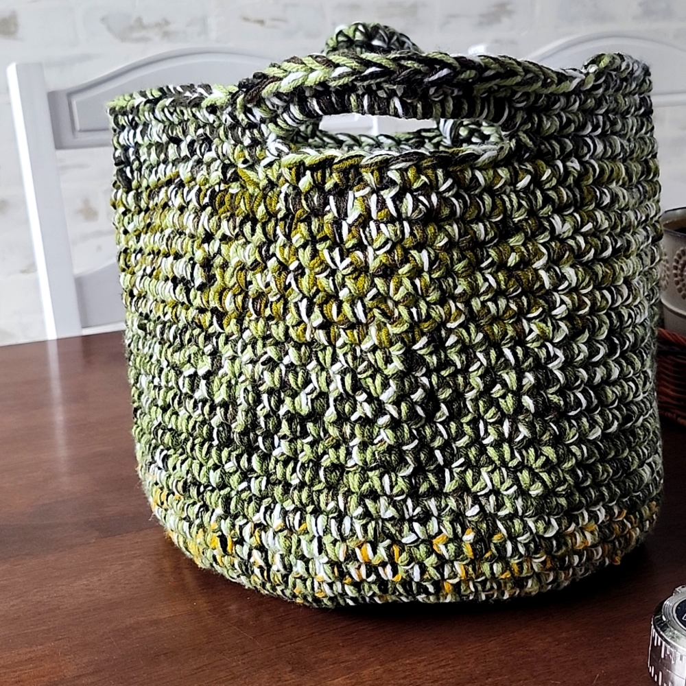 Handmade Crochet Scrappy Basket